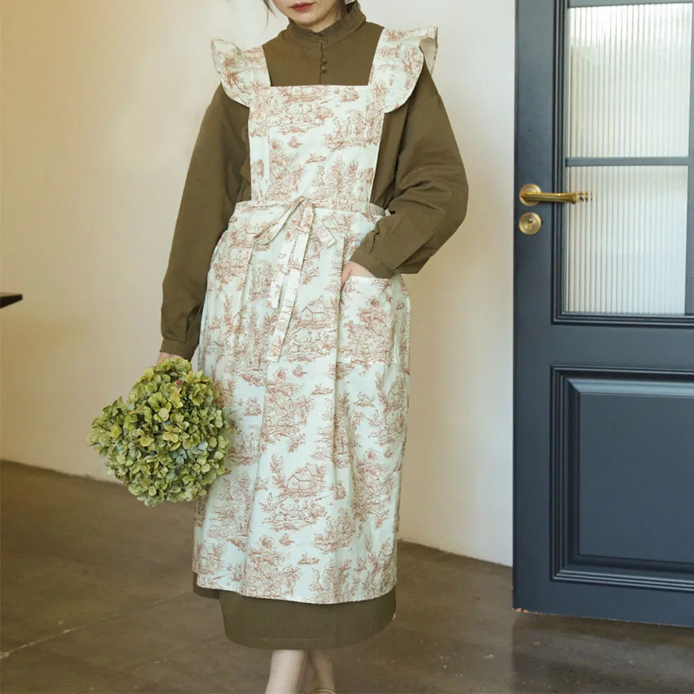 Retro French Style Cotton Apron 6