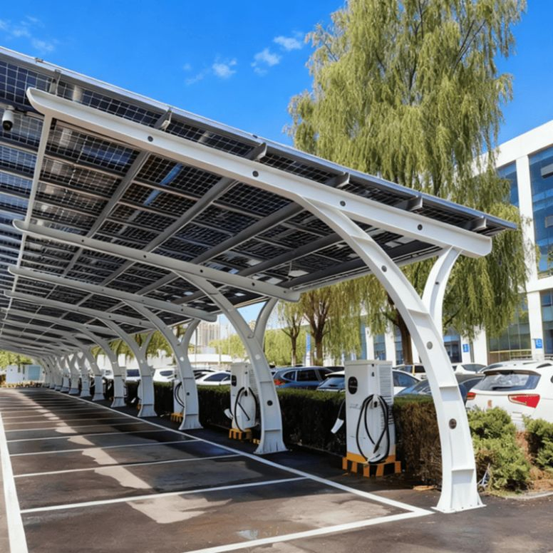 Ssss Waterproof Photovoltaic Carport Commercial Solar Parking EV Charging Canopy