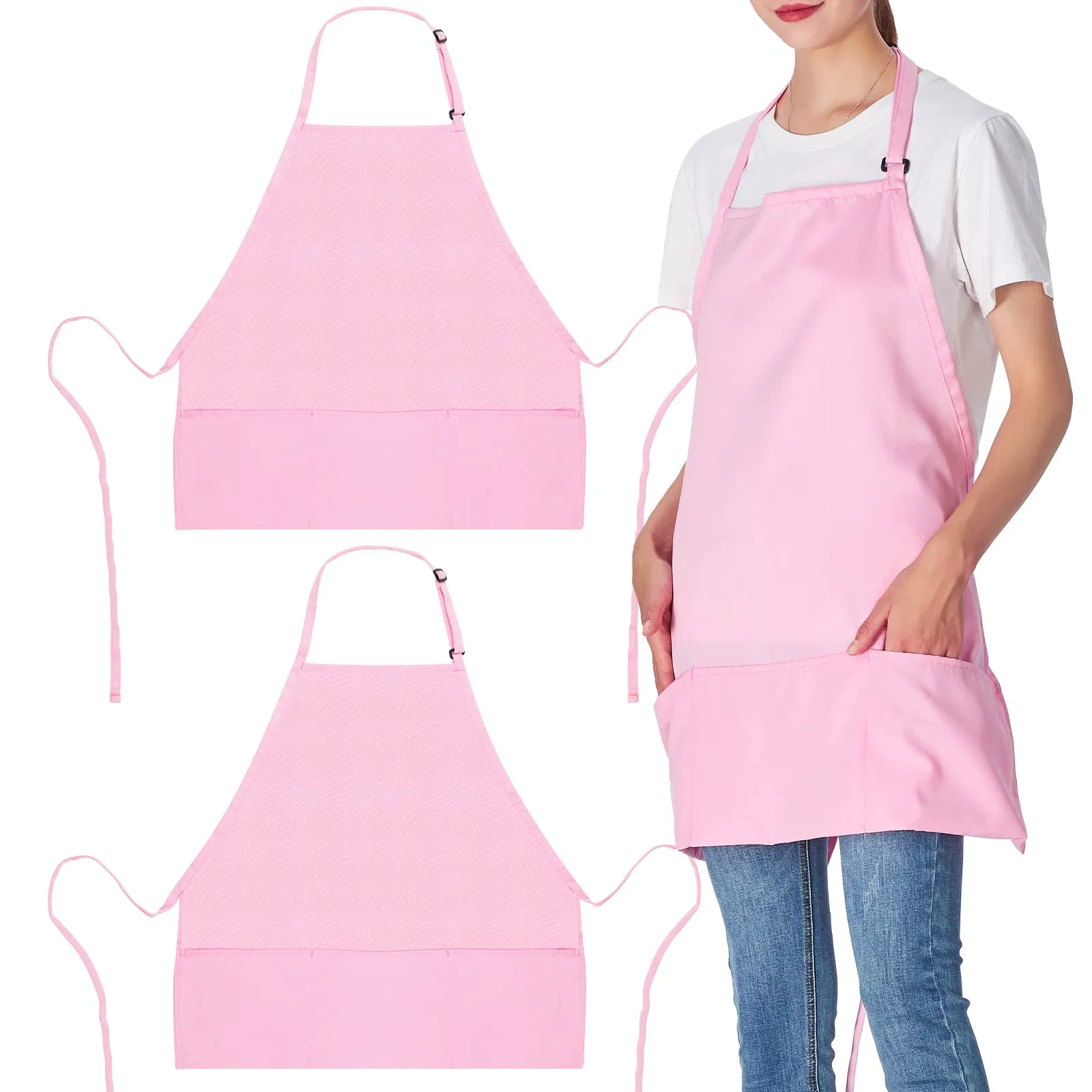 Wholesale Price 3 Pockets Adjustable Amazon Bestsellers Bib Cooking Women Men Apron