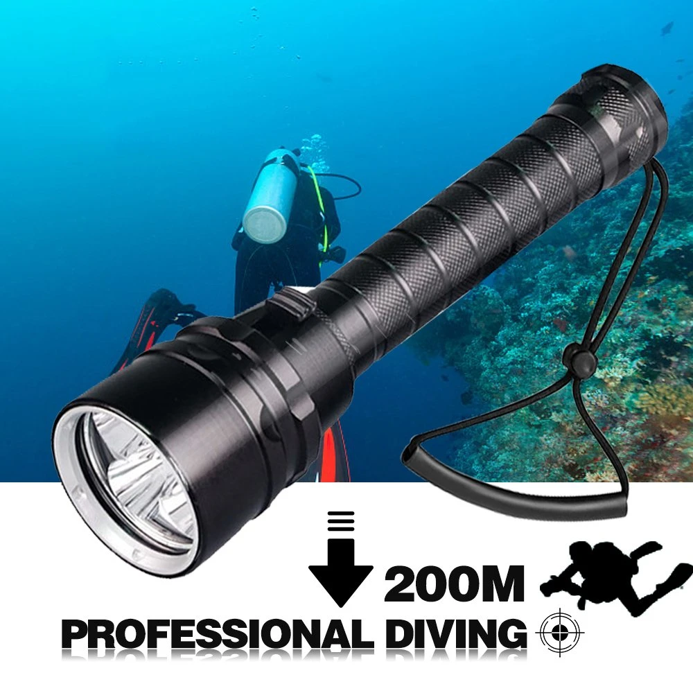 Helius 20000lm T6/L2 IP8 18650 Battery LED Diving Underwater Torch Light Flashlights