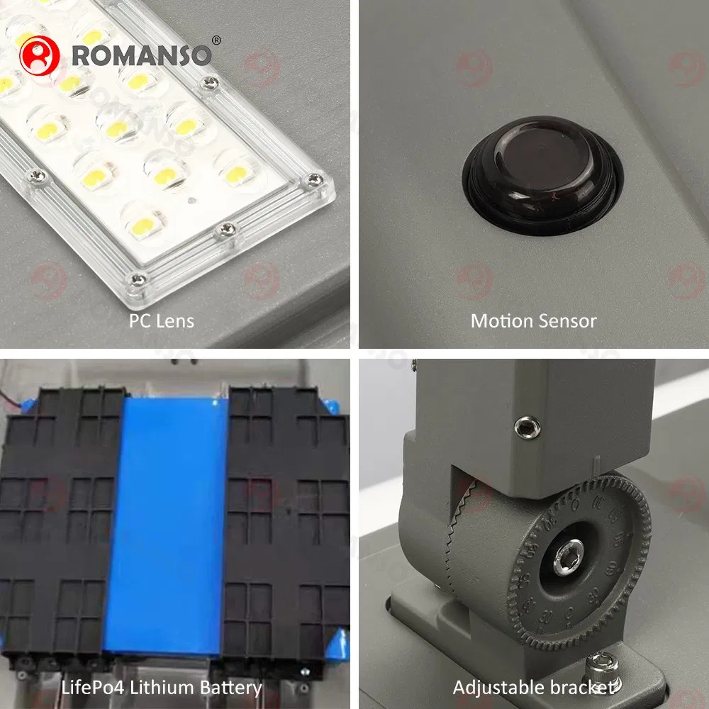 Smart Street Lighting System with Pole Road Light IP66 Waterproof 180lm/W Solar Street Lights