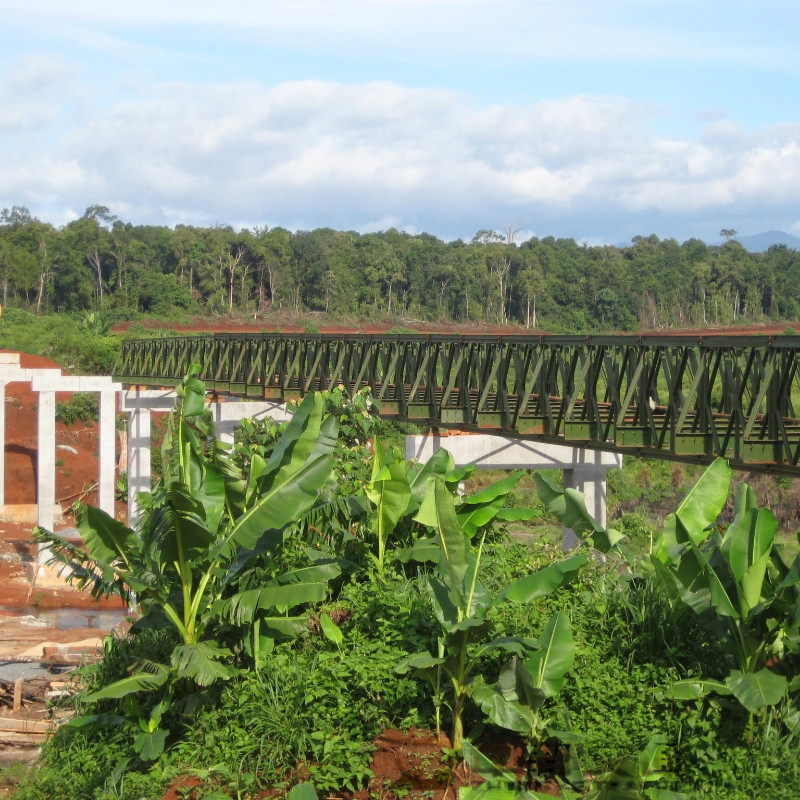 Heavy Duty Crossbeam 321-Type Galvanized Portable Structures Prefab Prefabricated Steel Bailey Bridge with Type 28 I-Beam Excellent Structural Integrity