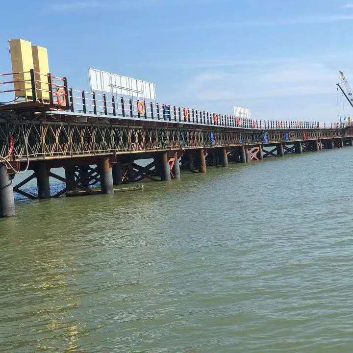 Durable Prefab Steel Bailey Bridge, Steel Construction, on-Site Guidance Offered