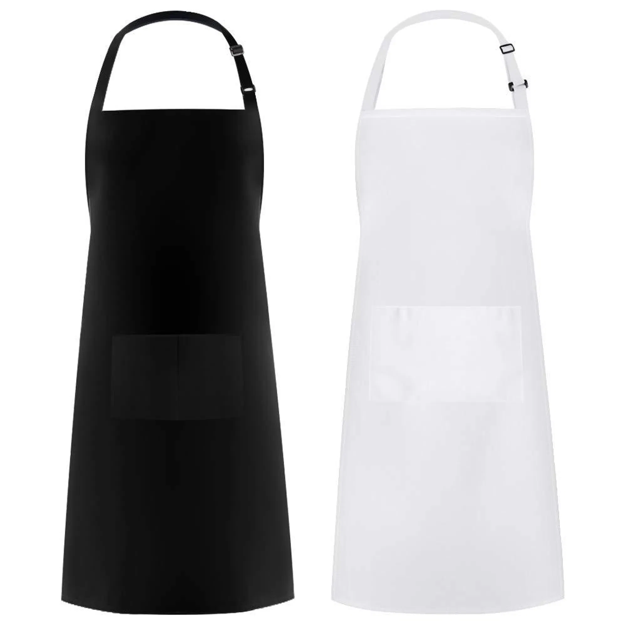2 Pack Adjustable Bib Apron Waterdrop Resistant with 2 Pockets Cooking Kitchen Aprons