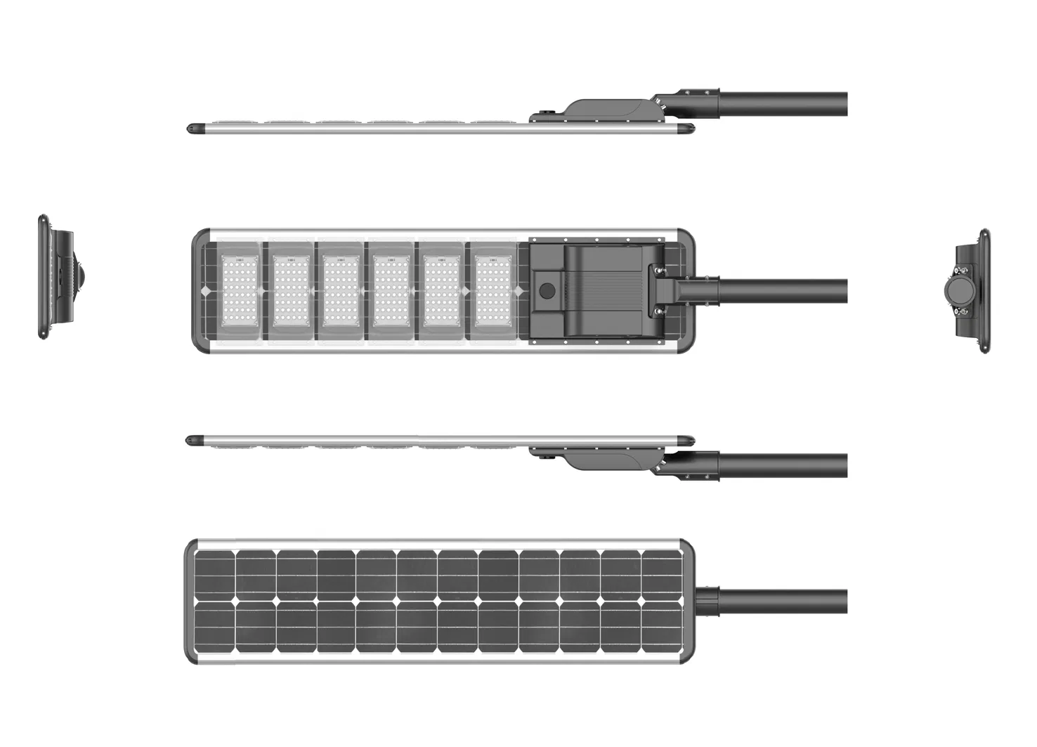 Durable 60W to 150W Integrated Solar Street Lighting Solution