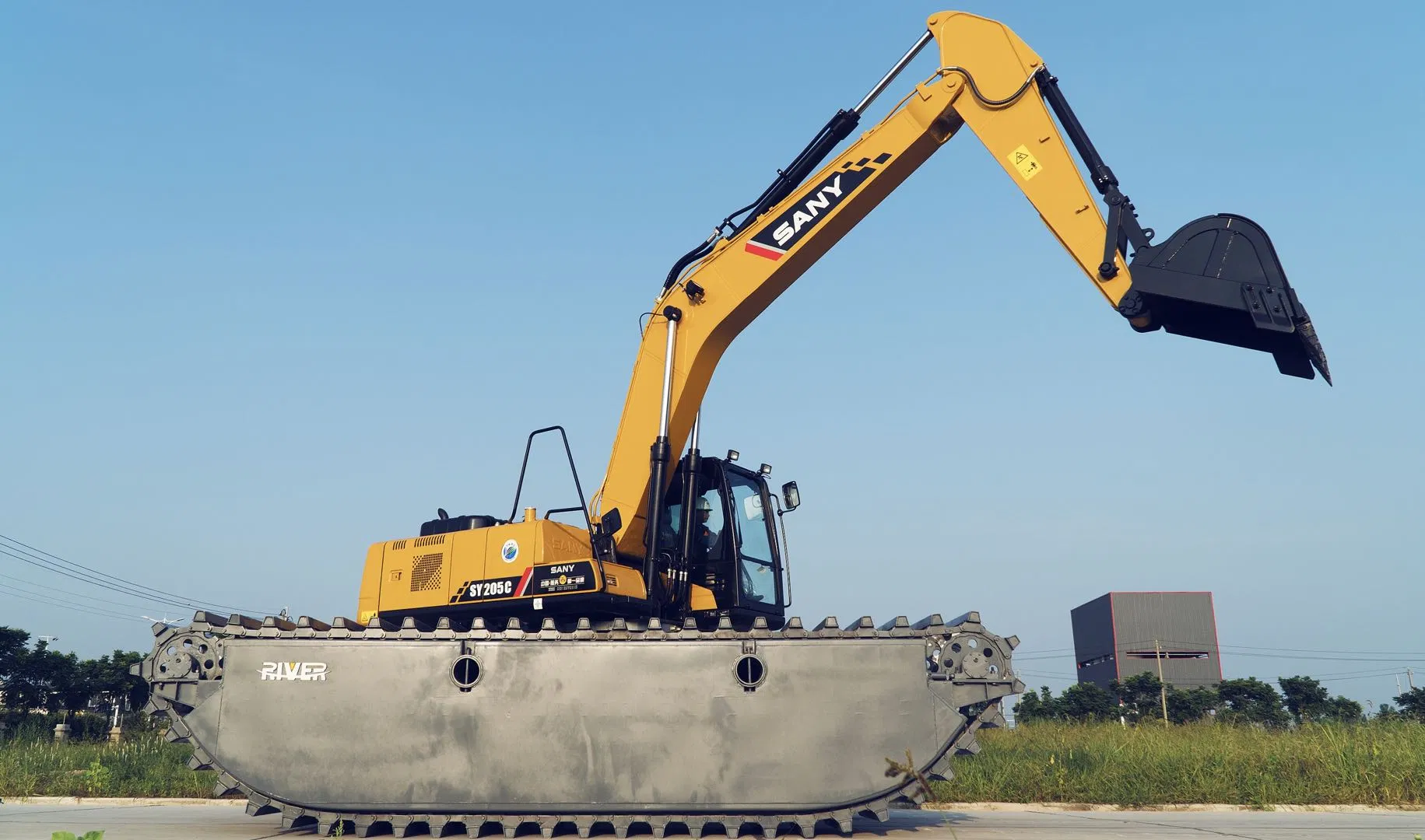 Sy205c Amphibious Excavator Swamp Buggy Underwater Excavator with Floating Pontoon