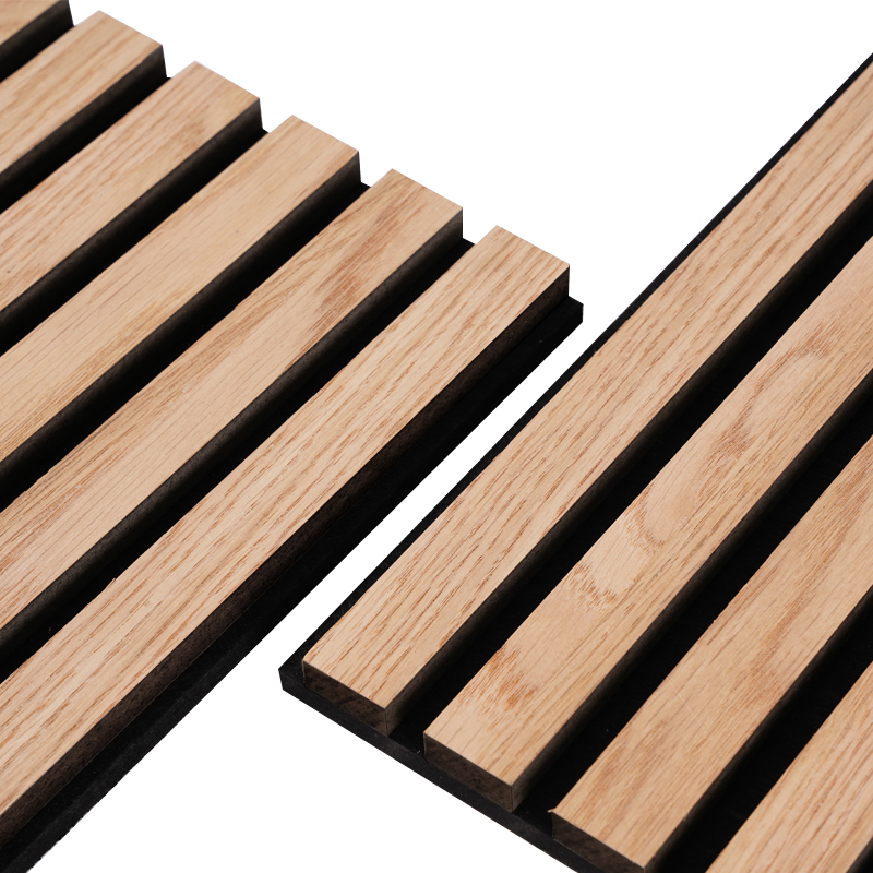 Custom Acoustic Panels Design Wood Slat Wall Acoustic Wood Panels Sound Proof White Custom Sound Proof Wall Panels Light Oak Wooden Slats Acoustic Panels Supplier, Factory