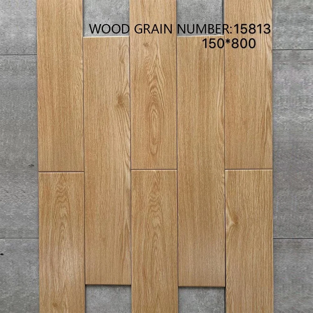 Standard Size 15X80 Wooden Pattern Wood Grain Flooring Tile Wood Design Factory Cheap Ceramic Tiles