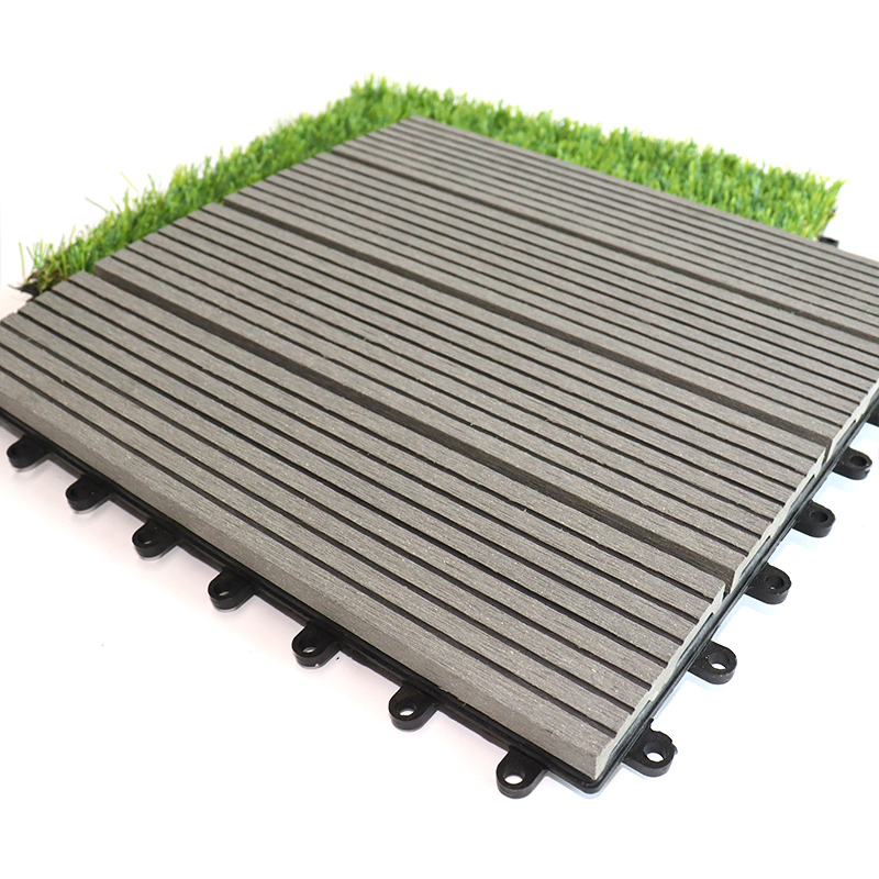 Anti Slip Waterproof Swimming Pool Interlock Tiles Anti Scratch WPC Floor Outdoor Board Wood Look DIY Plastic Composite Decking
