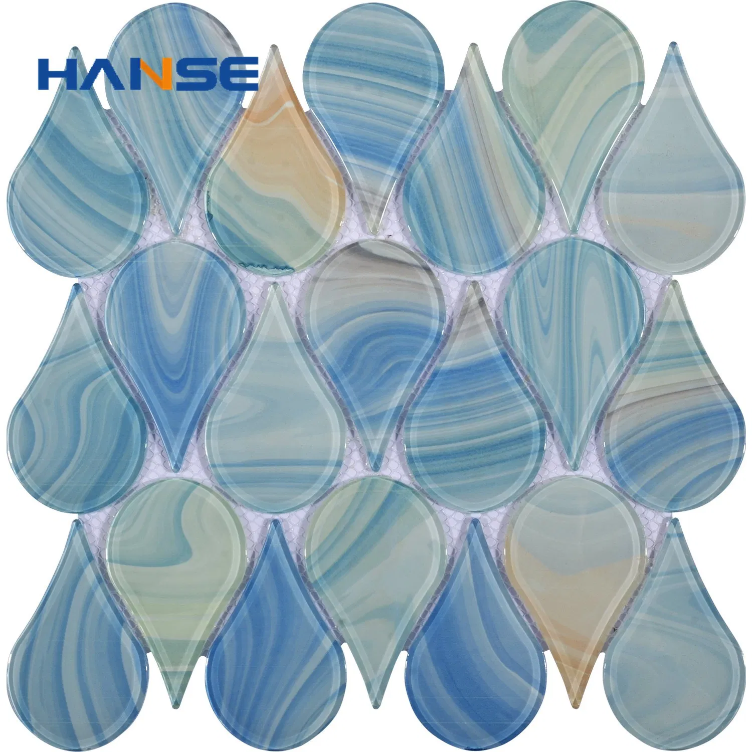 275X290mm Glass Mix Color Backsplash Mosaic Tile for Kitchen