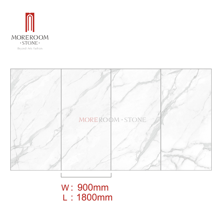 Villa Decoration Wall Tile Whtie Calacatta Marble Look Large Format Tile Slab