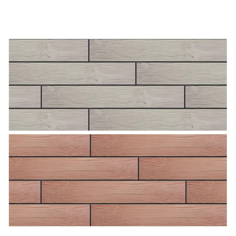 Anti-Slip Acid-Resistant Modified Clay Faux Wooden Look Porcelain Flooring Flexible Tile Facade
