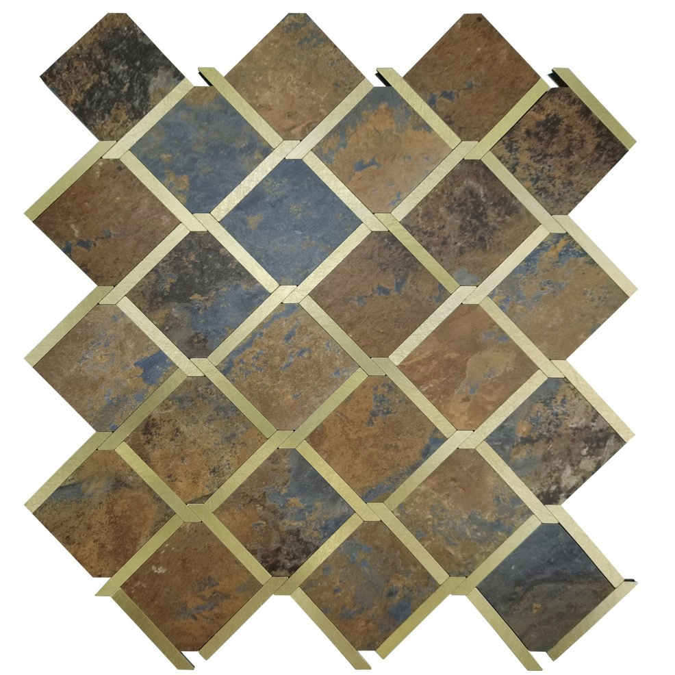 New Design Bathroom Kitchen Wall Decoration Home Decor Metallic Decorative 3D New Building Material Peel and Stick Mosaic Mural Tile