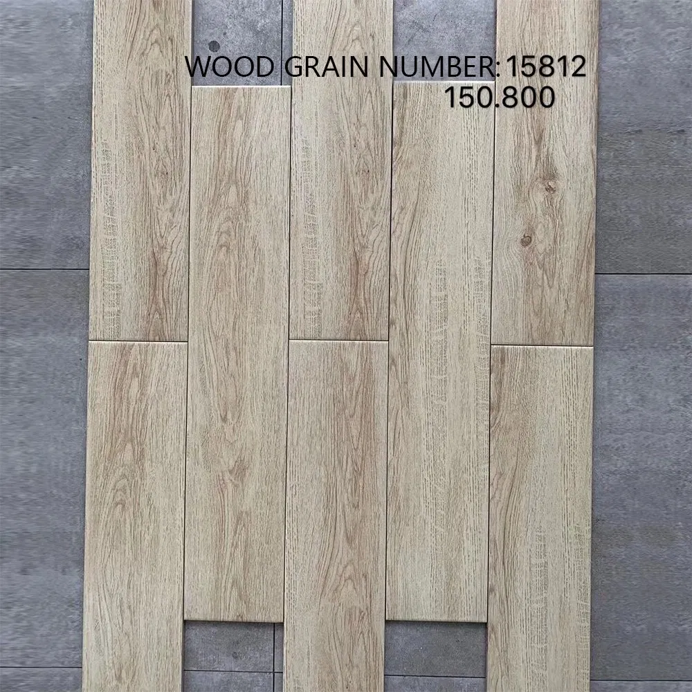 Standard Size 15X80 Wooden Pattern Wood Grain Flooring Tile Wood Design Factory Cheap Ceramic Tiles