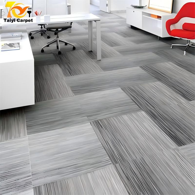 Commercial Office Space PVC Backed Loop Pile Engineering Modular Carpet Tile