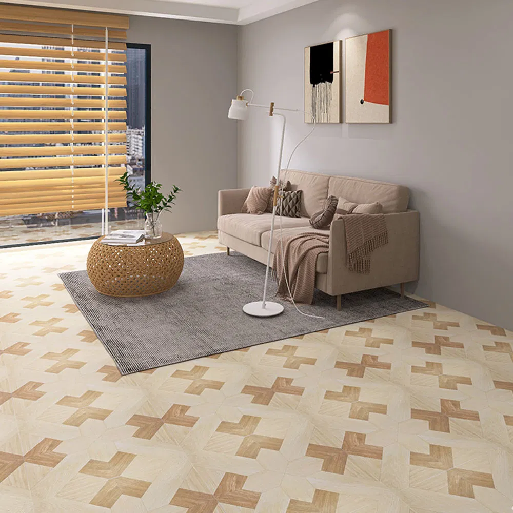 Wooden Effect Polished Porcelain Tiles for Living Room 60X60 Floor Tile Wood Flooring Glazed Full Body Wood Tile