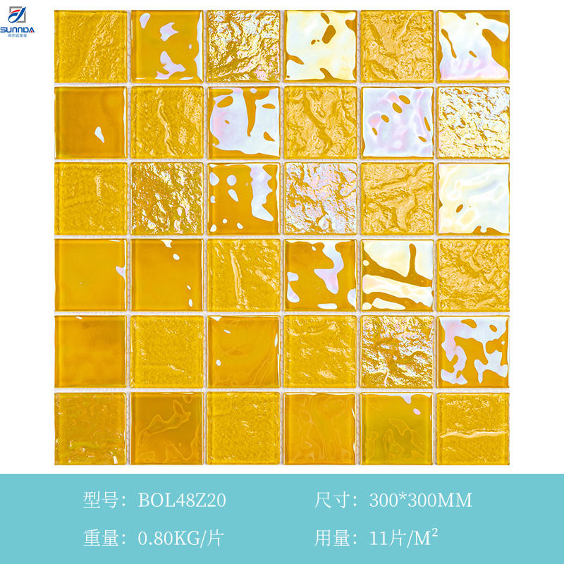 Luxury Flooring Bathroom Wall Decorative Mosaics Customized Color Mixed Swimming Pool Glass Mosaic Tile