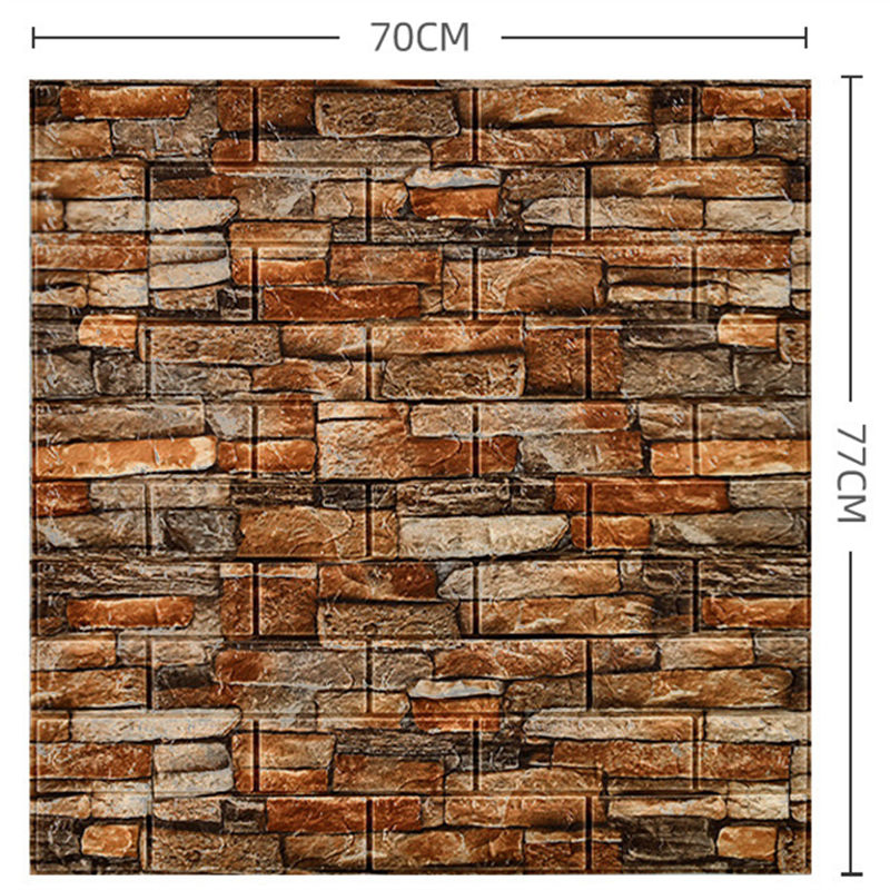 3D Stereoscopic Self-Adhesive Brick Wall Pasting for Kids' Bedroom 3D Wall Sticker Easy to DIY Suitable for Ceiling, Living