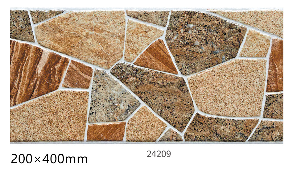 200*400mm Rustic Stone Ceramic Finish Tile for Decorative