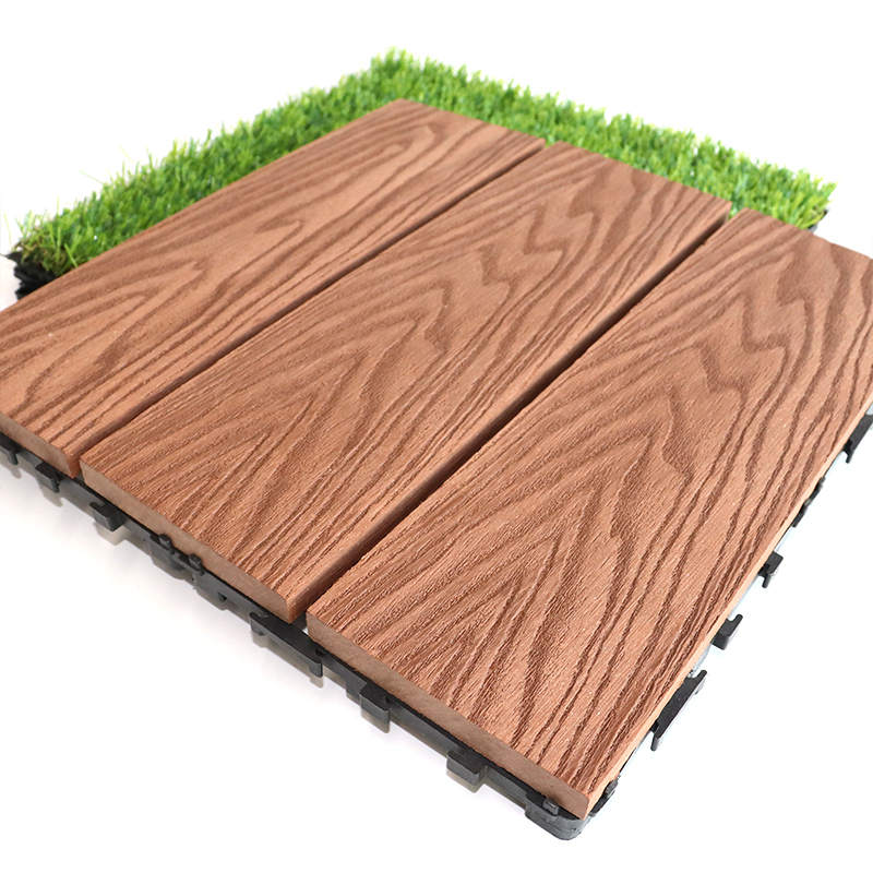 Anti Slip Waterproof Swimming Pool Interlock Tiles Anti Scratch WPC Floor Outdoor Board Wood Look DIY Plastic Composite Decking