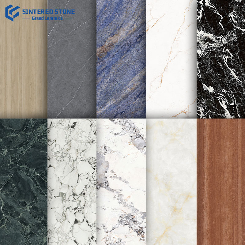 Minimalist Style Big Size Book Match Sintered Stone Matte Glazed Polished Porcelain Slabs for Hotel Living Room Dining Floors