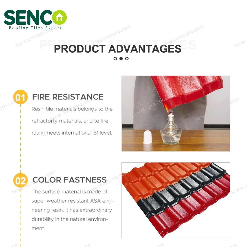 Waterproof PVC Corrugated Roofing Sheet Industrial Design Heat Resistant ASA Synthetic Resin Roof Tiles Shingles