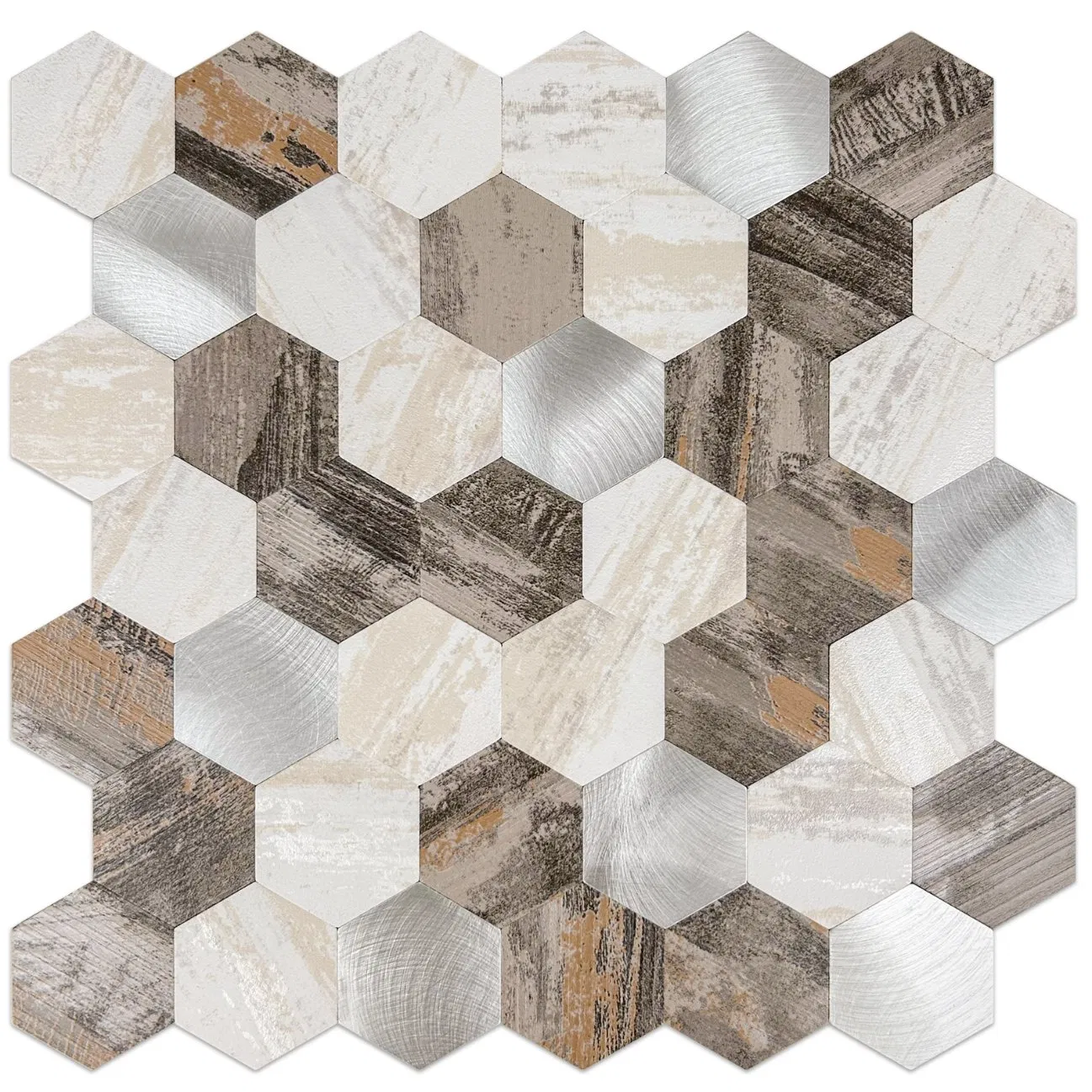 3D Stylish Mix Color Batchroom Kitchen Wall Decorative Peel and Stick Mosaic Tiles for Modern Interiors Made in China