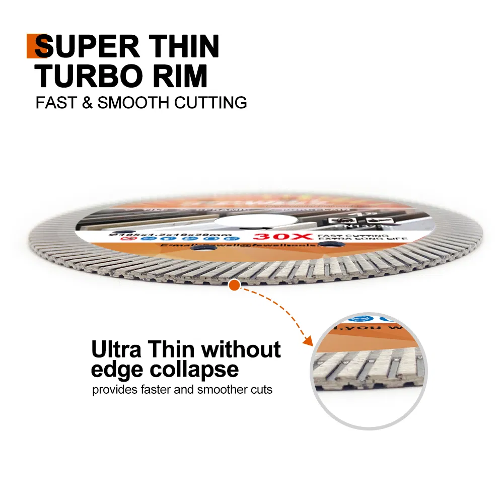 105*10*20mm Hot Press 4inch Tools Ultra Thin Turbo Cutting Disc Supplier Diamond Saw Blade for Porcelain Tile Ceramic