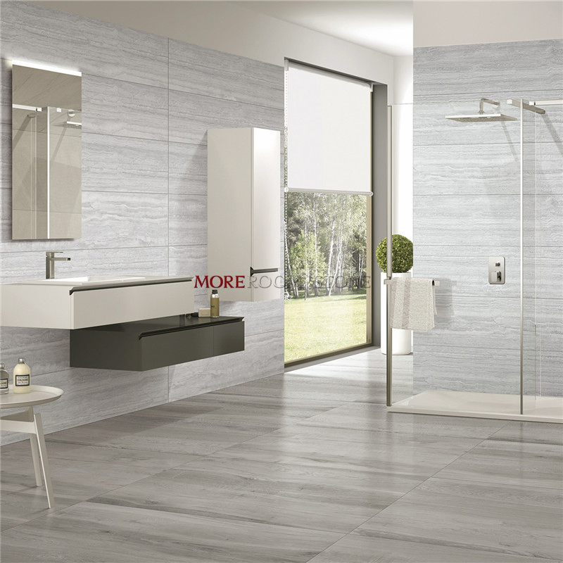 Anti Slip Gray Timber Wood Look Porcelain Tiles Floor
