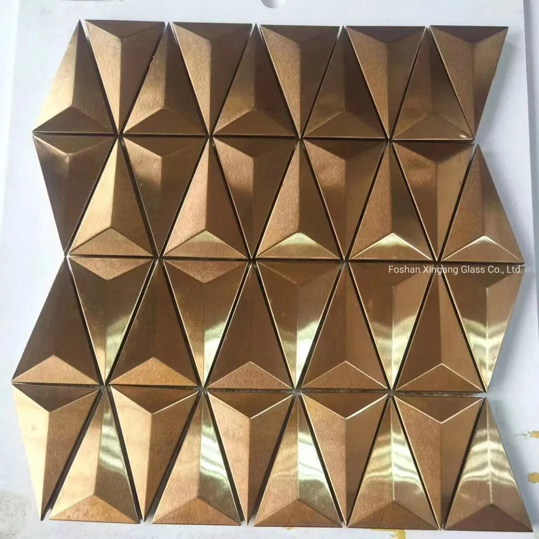 Hexagon 3D Effect Decoration/Decorative/Art/Metal/Ceramic Mix Stainless Steel Mosaic Tile for Wall Decorations