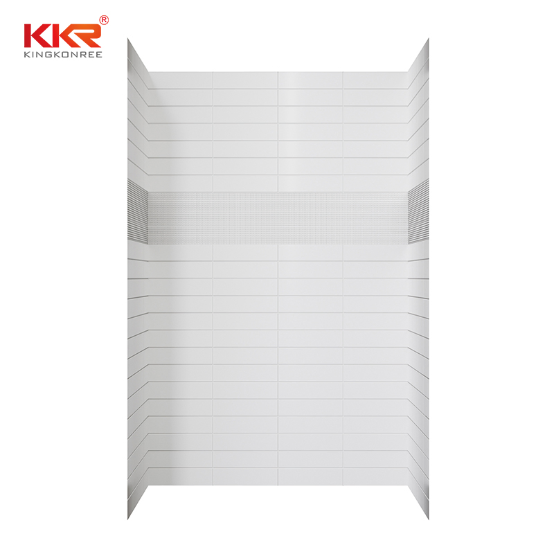 Cultured Marble 10X20 Vertical Contemporary Series Shower Wall for Bathroom