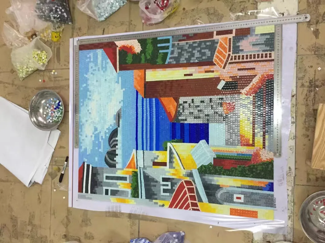 Interior TV Wall Decorative Glass Mosaic Tile