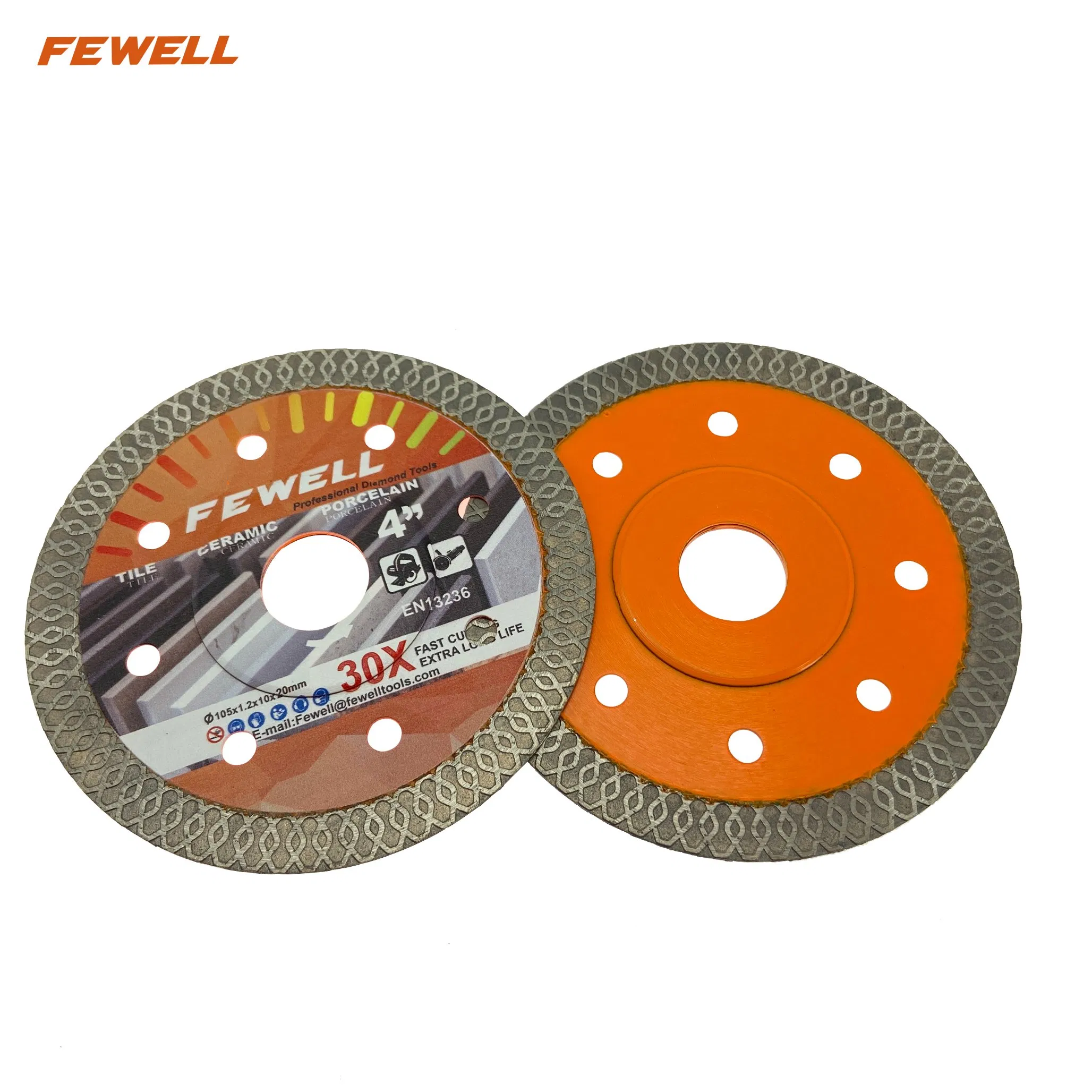 Hot Press 4inch 105*10*20mm 1.2 Thickness Super Ultra Thin Turbo Diamond Disc Saw Blade for Dry Cutting Ceramic Tile Porcelain