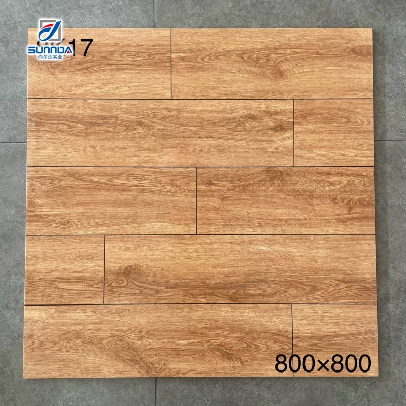 Ceramic Wood Look Matte Floor Tiles Rectified Glazed Anti-Slip Porcelain Wooden Tile