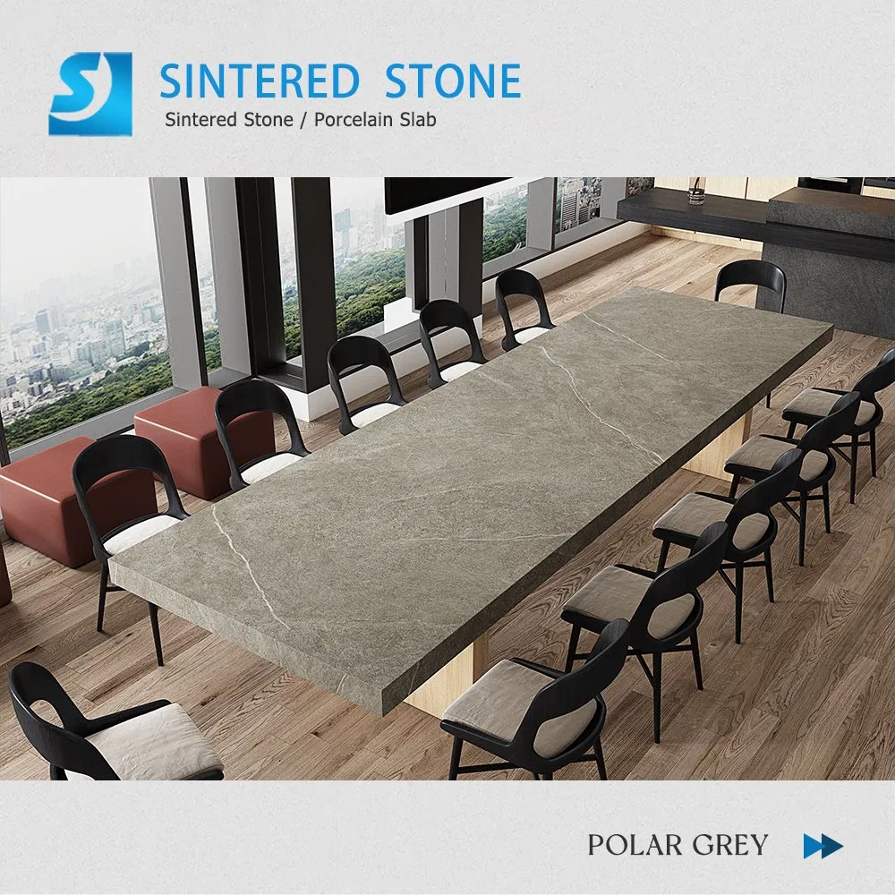 Grey Sintered Stone Coffee Table Eco Friendly Scratch Resistant 1200X2400mm Foshan Partory Book Match