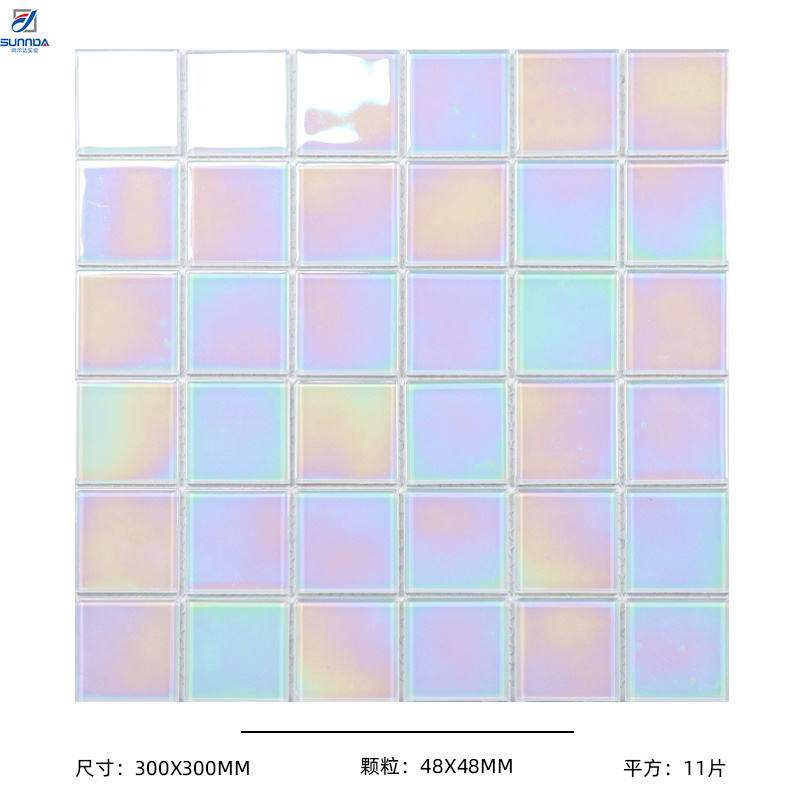 Luxury Flooring Bathroom Wall Decorative Mosaics Customized Color Mixed Swimming Pool Glass Mosaic Tile