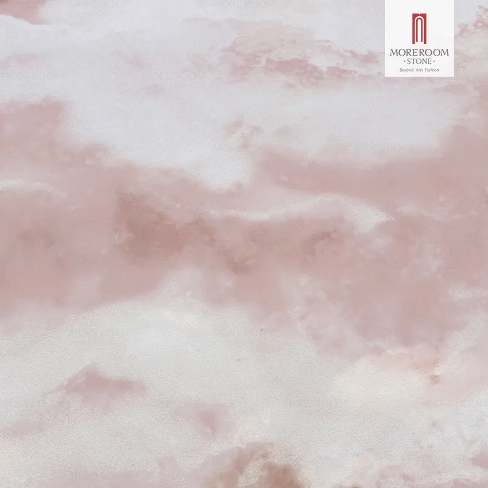 Pink Sintered Stone Countertop Artificial Porcelain Marble Slab for Wall and Floor