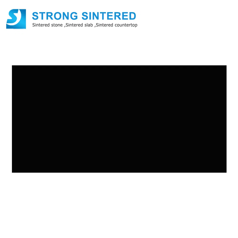 Big Size 3200X1600X12mm Eco-Friendly Sintered Stone Black Kitchen/Bathroom/Living Room Decoration OEM