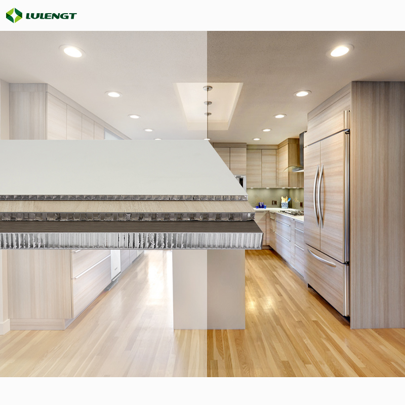 Lulengt Interior Decorative Lightweight Acoustic Sheet 6-18mm Kitchen Cabinet Aluminum Honeycomb Panel Indoor Kitchen Cabinet Board Door Ceiling Wall Panels