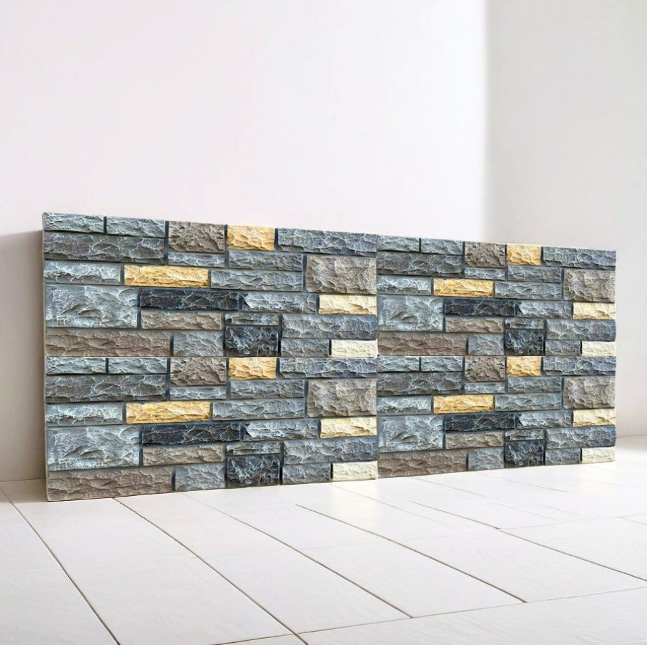 3D Waterproof Faux Stone Decorative Exterior Wall Panel Polyurethane Artificial Wall Cladding Facade Tile for House Building Wall Decoration
