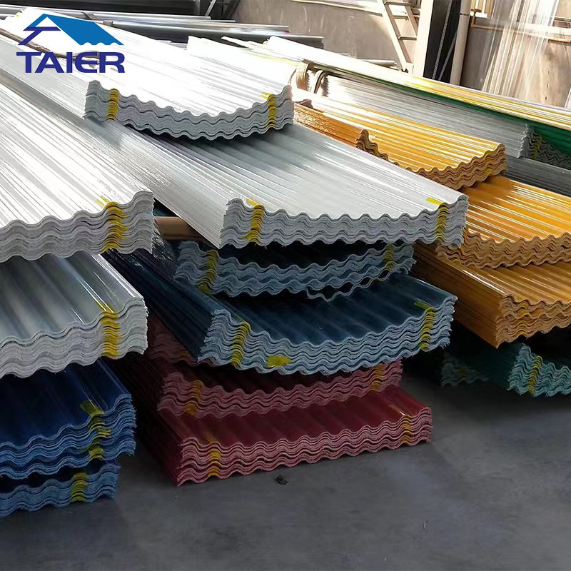 Heat-Resistant Flat Fiberglass FRP Roof Tile for Warehouse Roofs