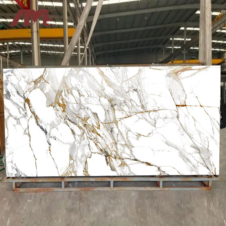 Big Slab 1600X3200 Sintered Stone Wall Format White Marble Tiles Floor Porcelain Glaze Large Slab Tiles for Floor