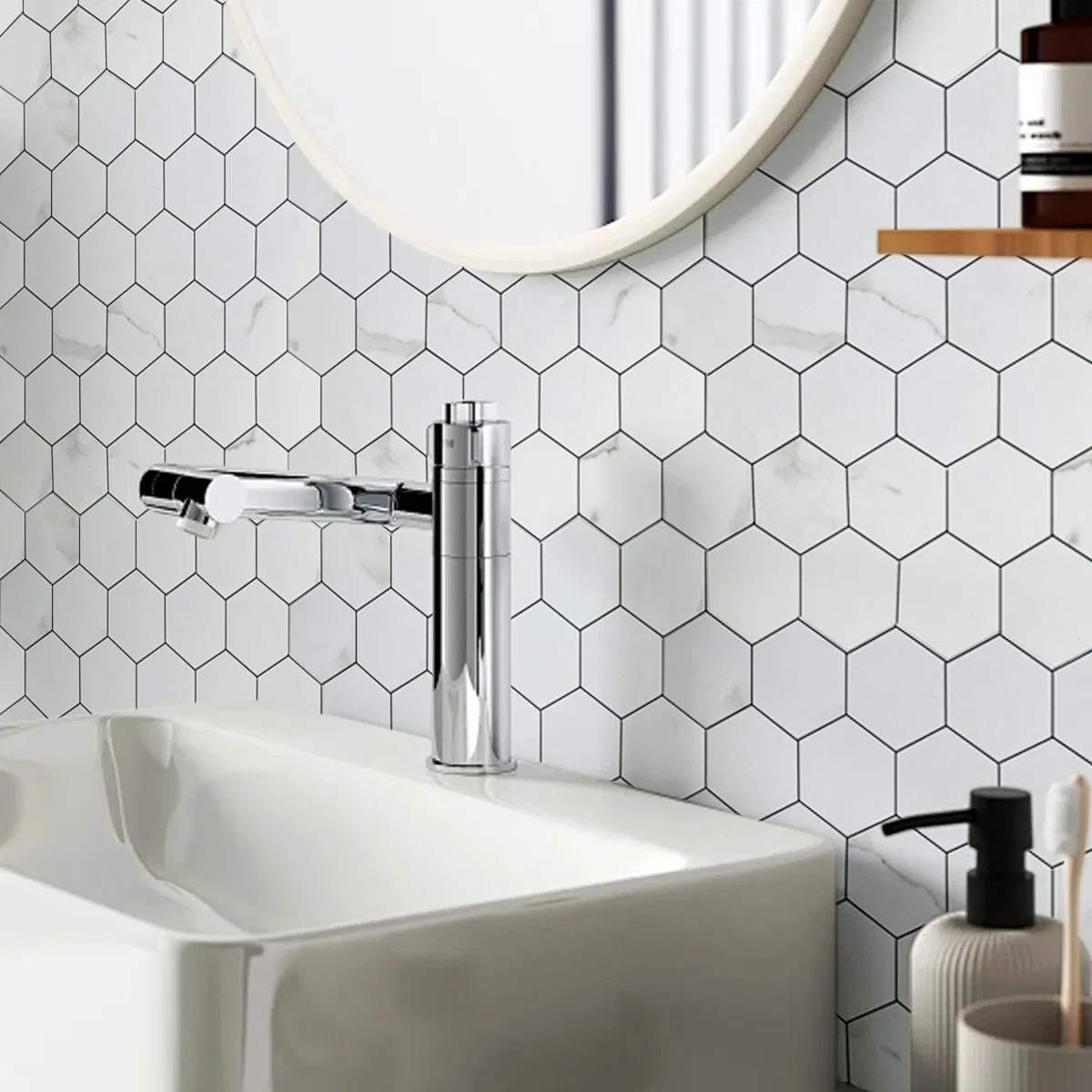 Factory Price Bathroom Kitchen Wall Decoration Home Decor Metallic Decorative 3D New Building Material Peel and Stick Mosaic Mural Tile