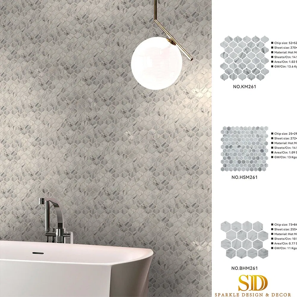 Wholesale Various Kind of Hot Melt Glass Mosaic Tiles Bathroom Mosaic Kitchen Backsplash Mosaic Panels