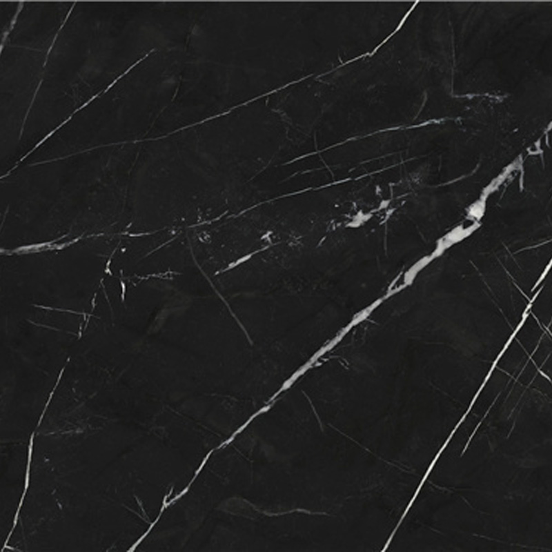 Living Room Background Wall Black Marble Tiles Large Format Continuous Pattern Wall Tiles