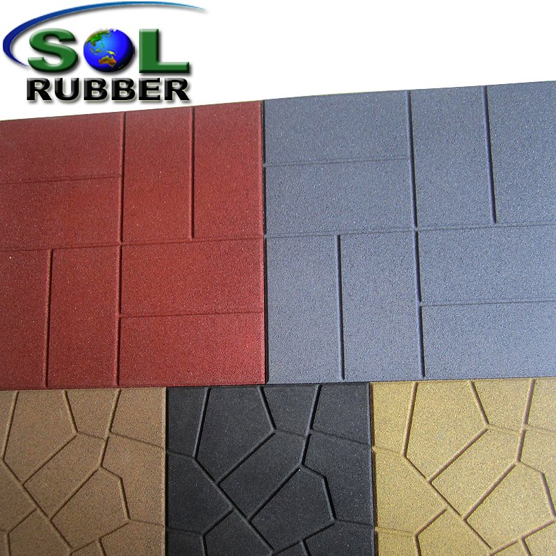 Residential Outdoor Patio Recycled Rubber Flooring Pavers