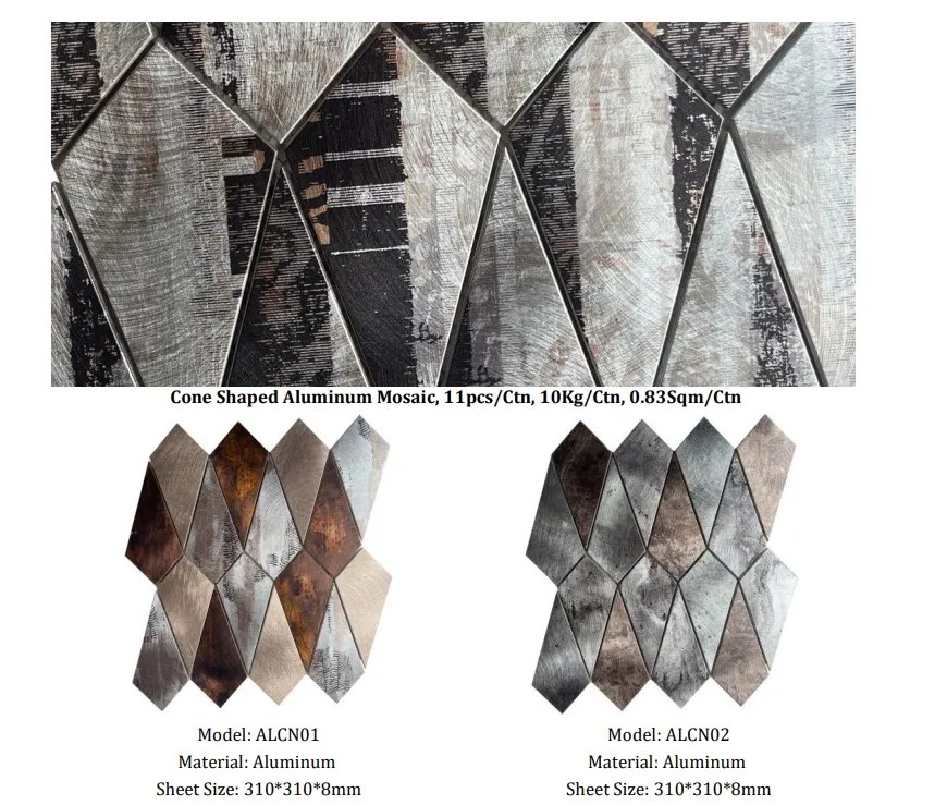Cone Shape Design Wall Decorative Aluminium Tile Mosaic