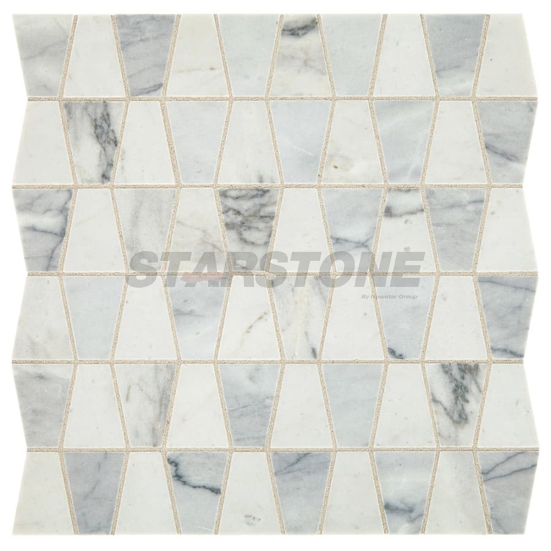Factory Modern White Marble Polished Kitchen Backsplash Bathroom Floor Wall 30X30 Marble Mosaic Tile Marble Mosaic