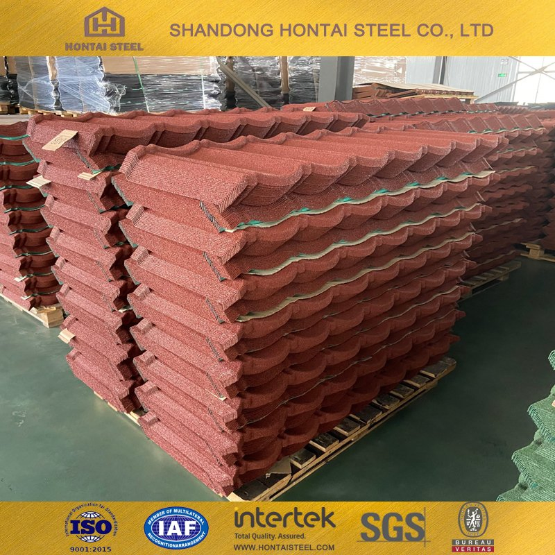 Industrial Stone Coated Metal Roof Tiles Biggest Size Heat Resistant Building/House Sheets Easy Labor Installation Hotel Roofing