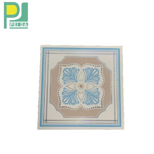 Interlocking Decorative Panel Flat Drop Black High Gloss Flexible Plastic Sheet PVC Ceiling Tiles 2X2